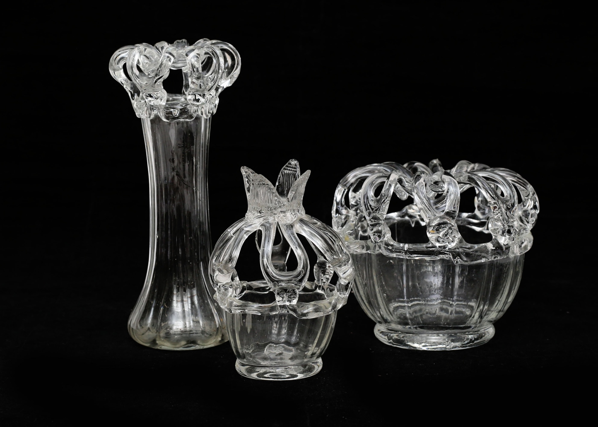 Kronglas 3 stycken tidigt 1900-tal