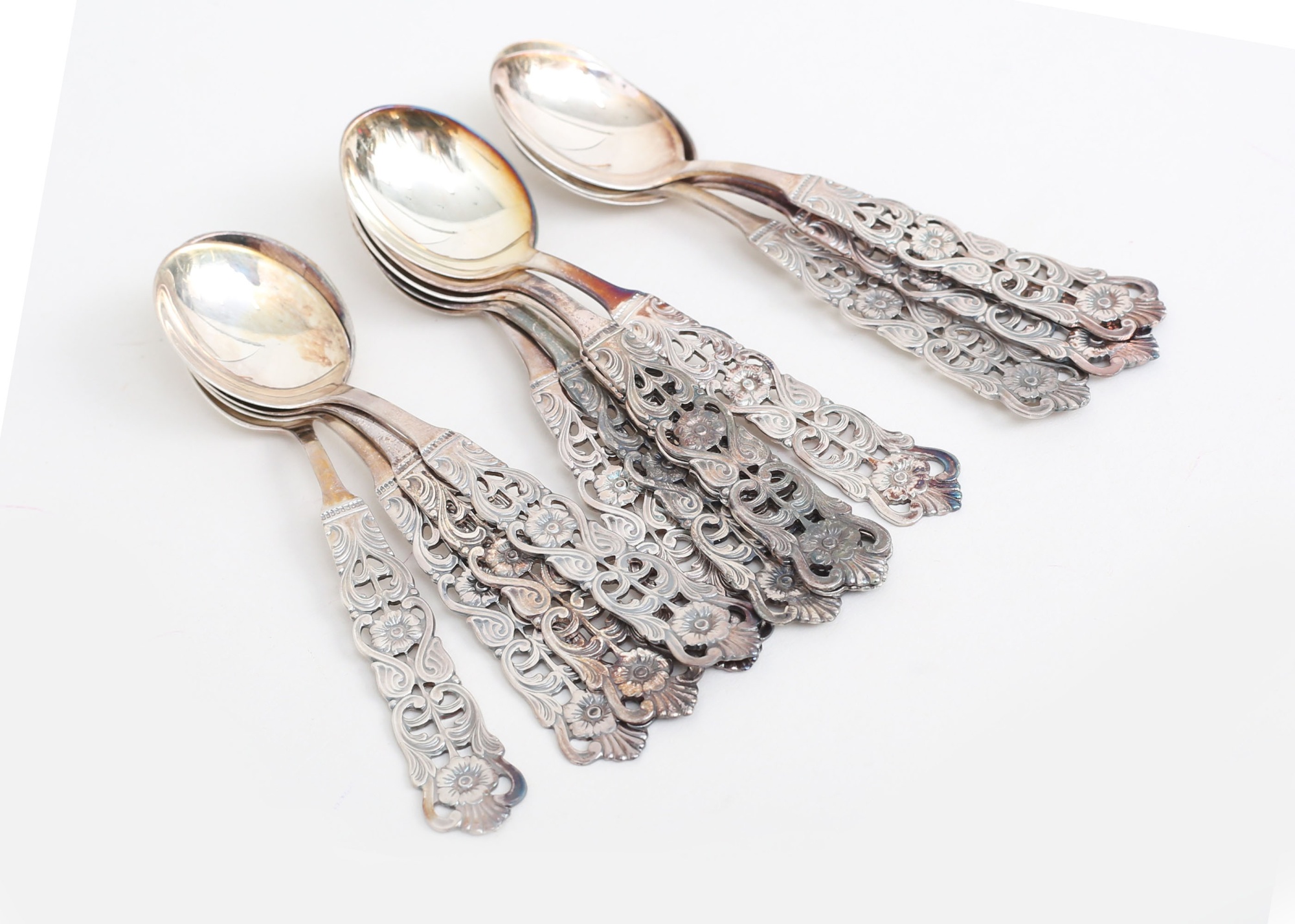 Kaffeskedar 12 stycken silver