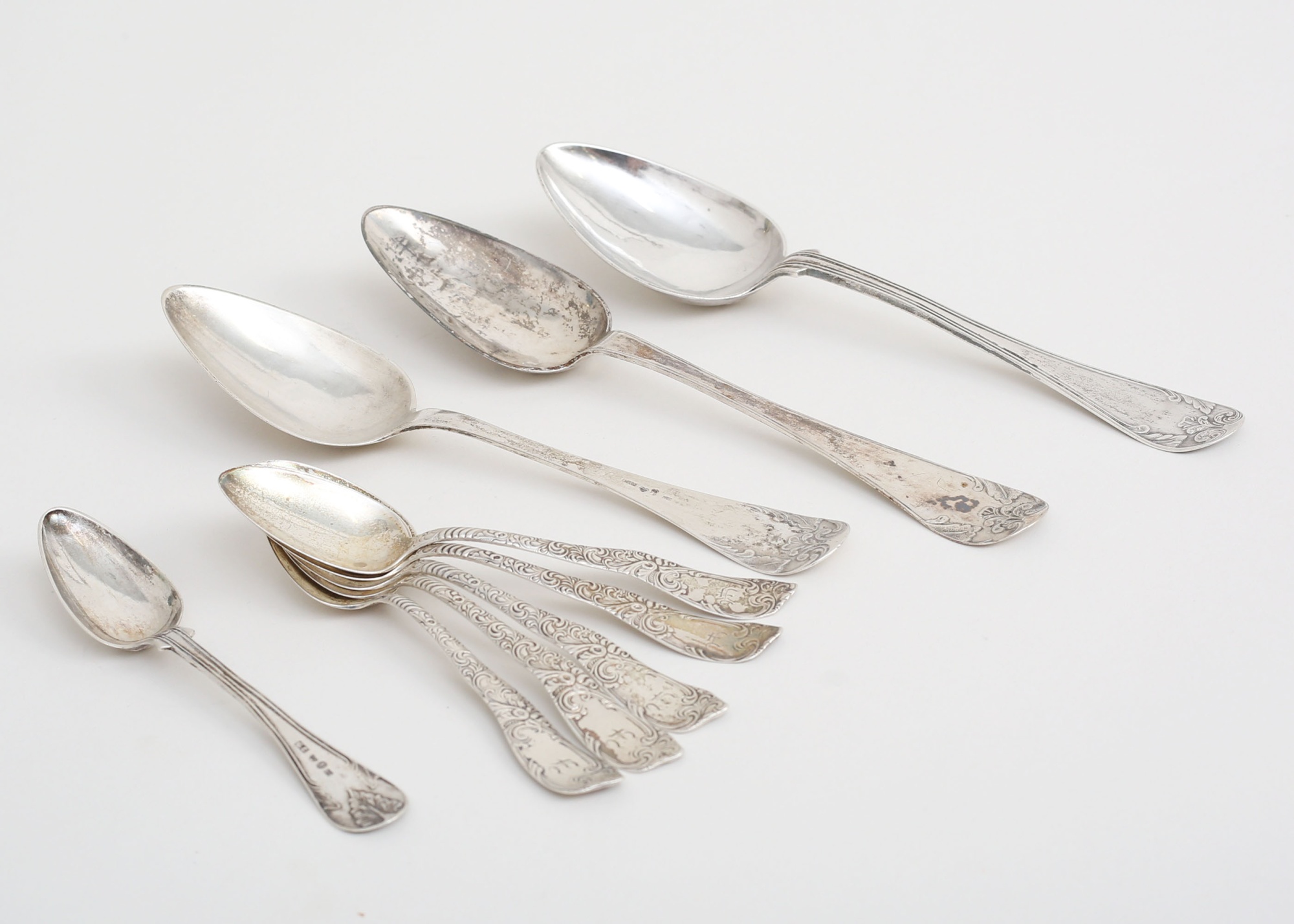 Tesked samt 3 matskedar silver