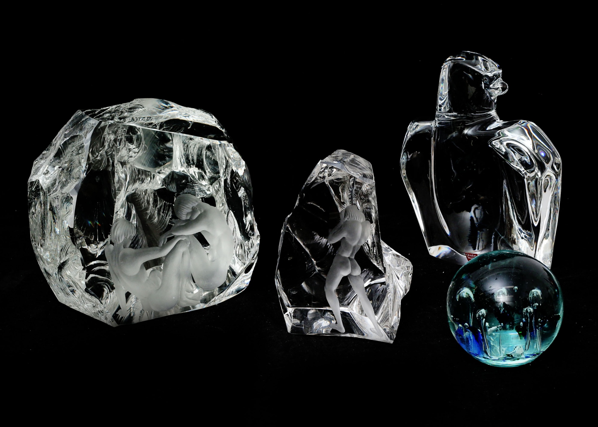 Skulpturer 4 stycken glas