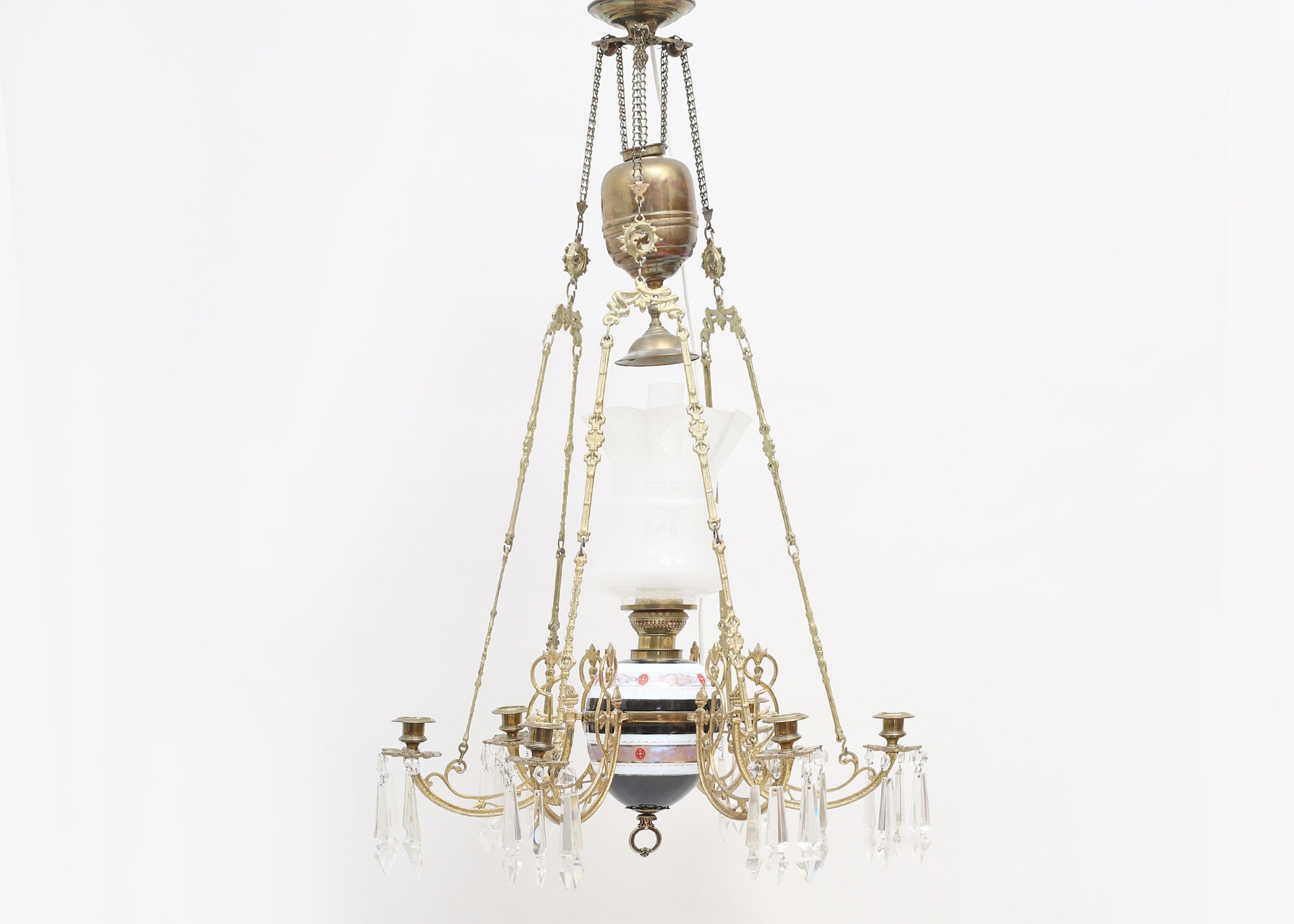 Hängfotogenlampa sent 1800-tal/c.1900